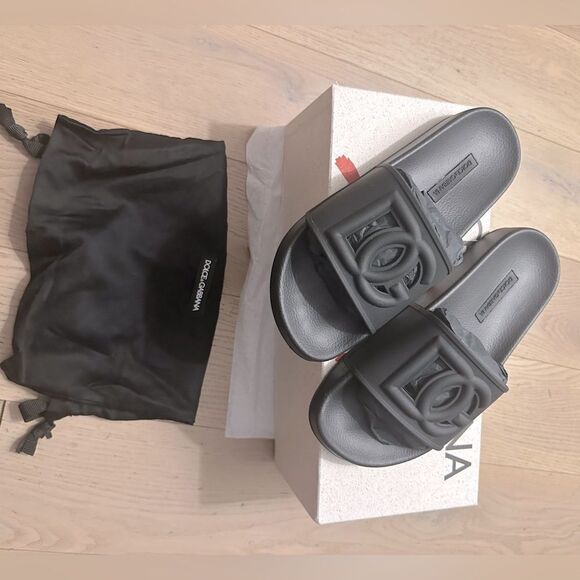 Dolce & Gabbana Shoes - D&G Rubber Slides With DG logo Worn Once Size 36 (Women’s 6) Retail $380